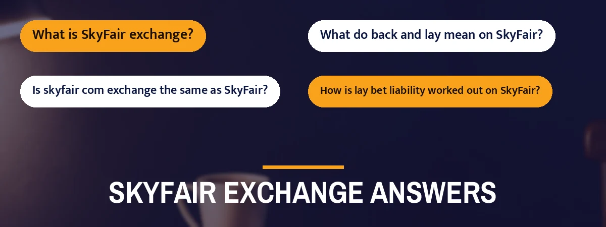 SkyFair exchange answers strip with questions such as What is SkyFair exchange?