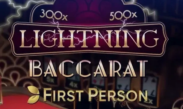 Lightning Baccarat First Person card with gold multiplier labels