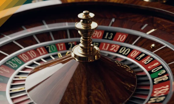 Close view of a wooden roulette wheel and spindle for Ezugi live tables